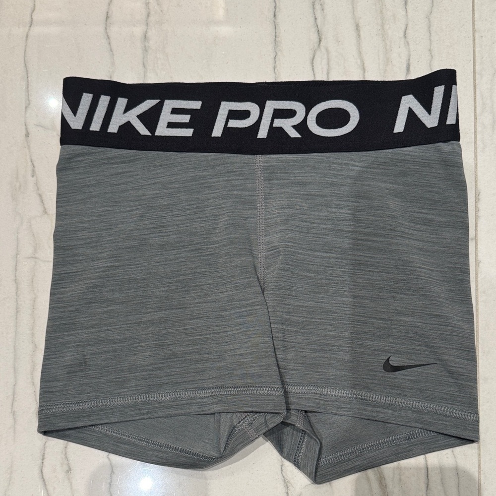 Nike Pro - Black and Gray logo Athletic Spandex Shorts (Brand New) -XS
